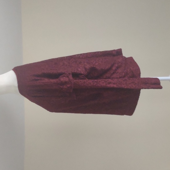 Juicy Couture lined crocheted lace top Size XXL Wine - Picture 5 of 10